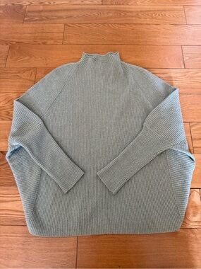 Calvin Klein Jeans Sage Green Ribbed Mock Neck Sweater | Large